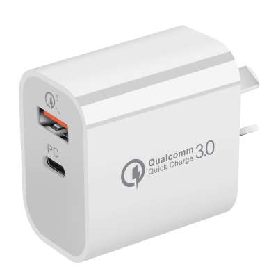 Pd18w wall mounted quick charging charger 5v3a EU / UK / US / Au C qc3.0 USB fast charging adapter